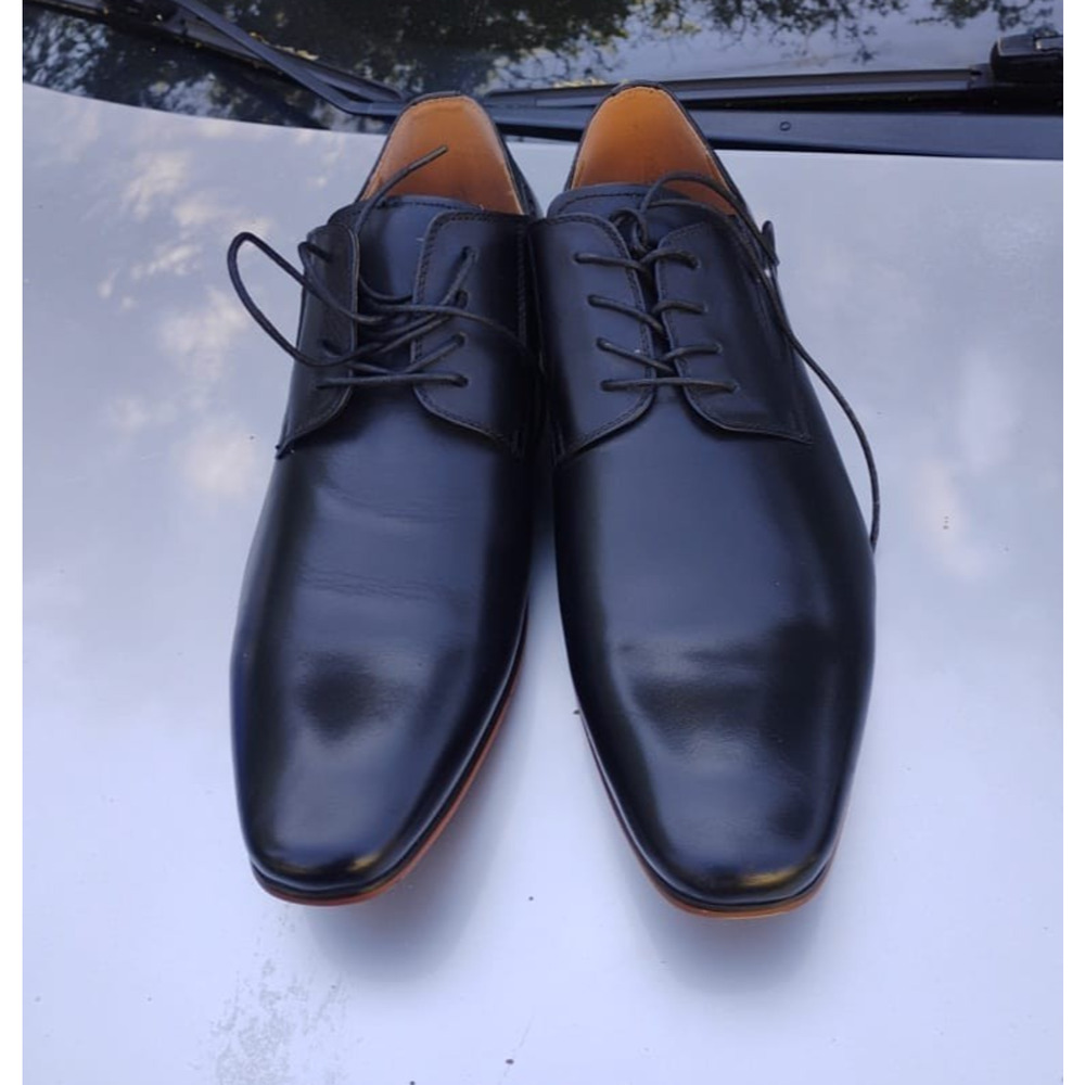 Aldo Mens Black Leather Oxford Dress Shoes Size 11